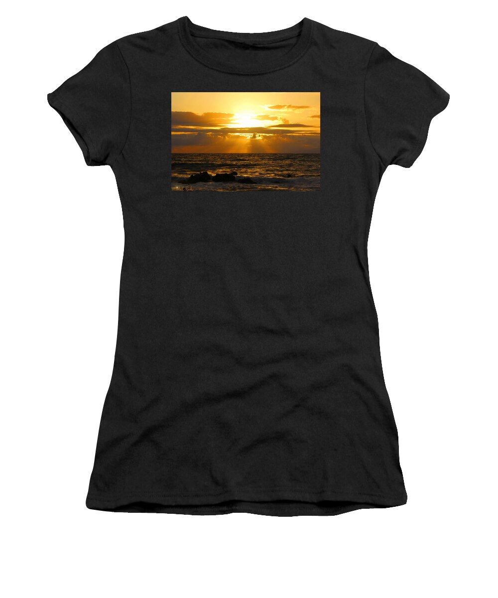 Hawaii Women's T-Shirt featuring the photograph Sunset on Maui Beach by Michael Rucker