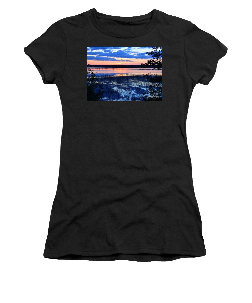 Sunset On Lake Women's T-Shirt featuring the photograph Sunset on Porcupine Lake by Elaine Berger