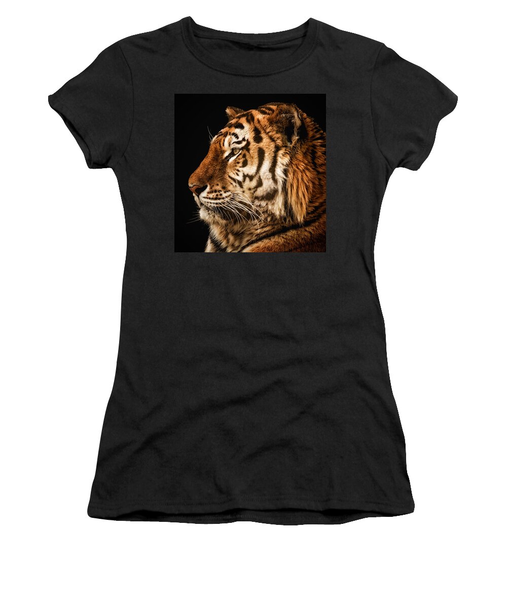 Tiger Women's T-Shirt featuring the photograph Sunset Tiger by Chris Boulton