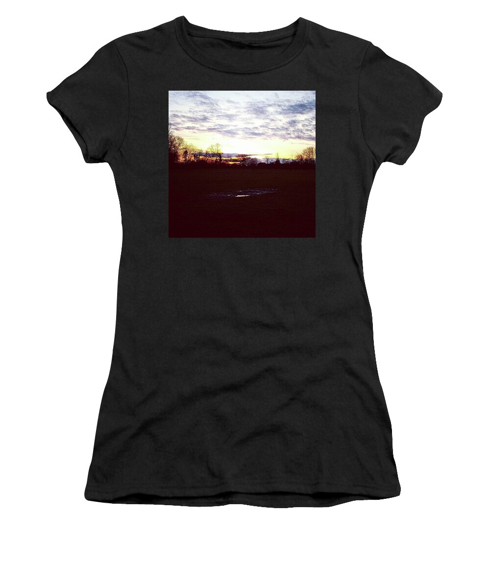 Outdoors Women's T-Shirt featuring the photograph Winter Sundown by Rowena Tutty