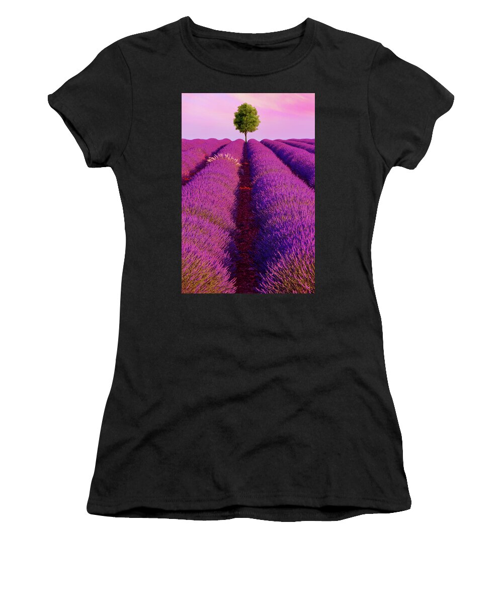 Lavender Women's T-Shirt featuring the photograph Sunsets Are Purple by Iryna Goodall