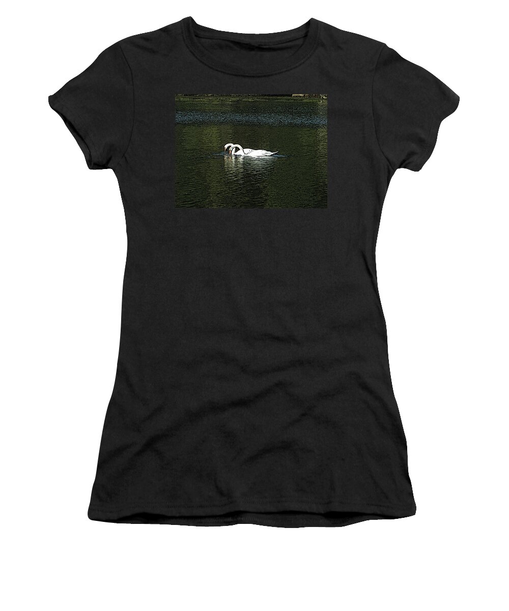 Swans Women's T-Shirt featuring the photograph Swans by Kevin Caudill