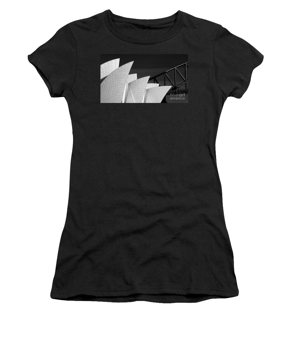 Sydney Opera House Women's T-Shirt featuring the photograph Sydney Opera House with bridge backdrop by Sheila Smart Fine Art Photography