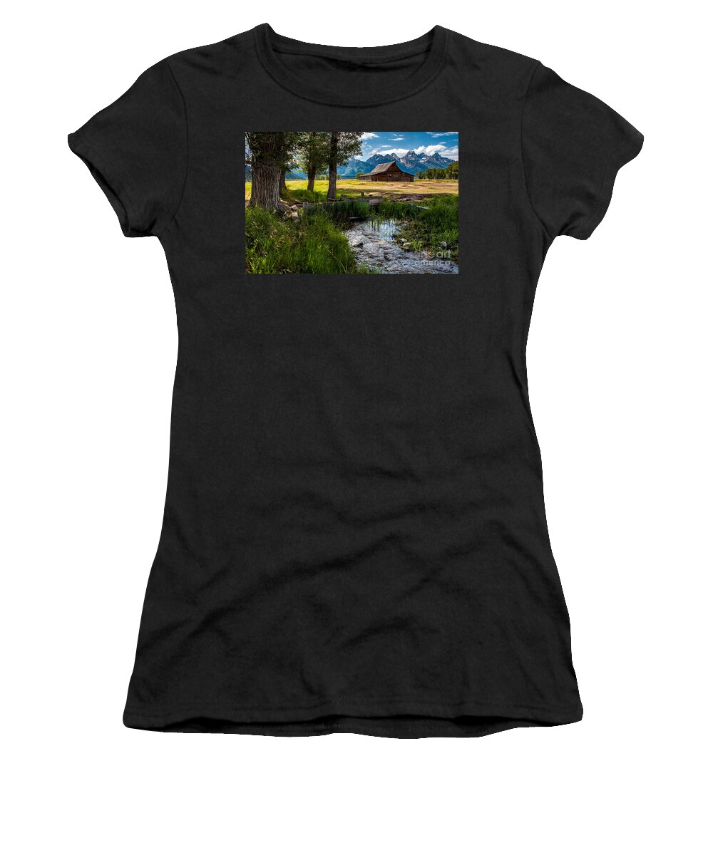 Teton Barn Women's T-Shirt featuring the photograph T.a. Moulton Barn - Grand Teton by Gary Whitton