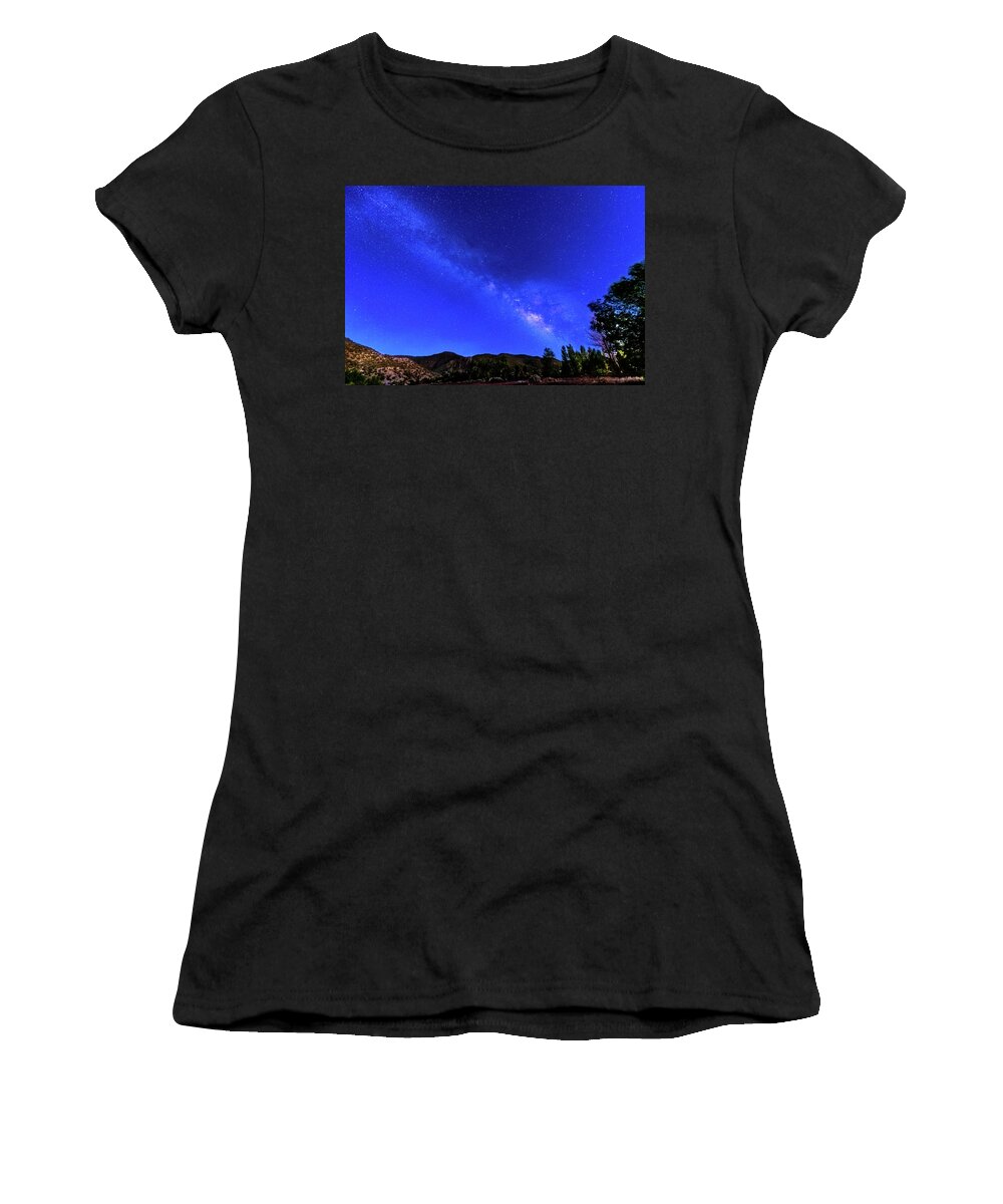 New Mexico Women's T-Shirt featuring the photograph Taos Milky Way by Paul LeSage