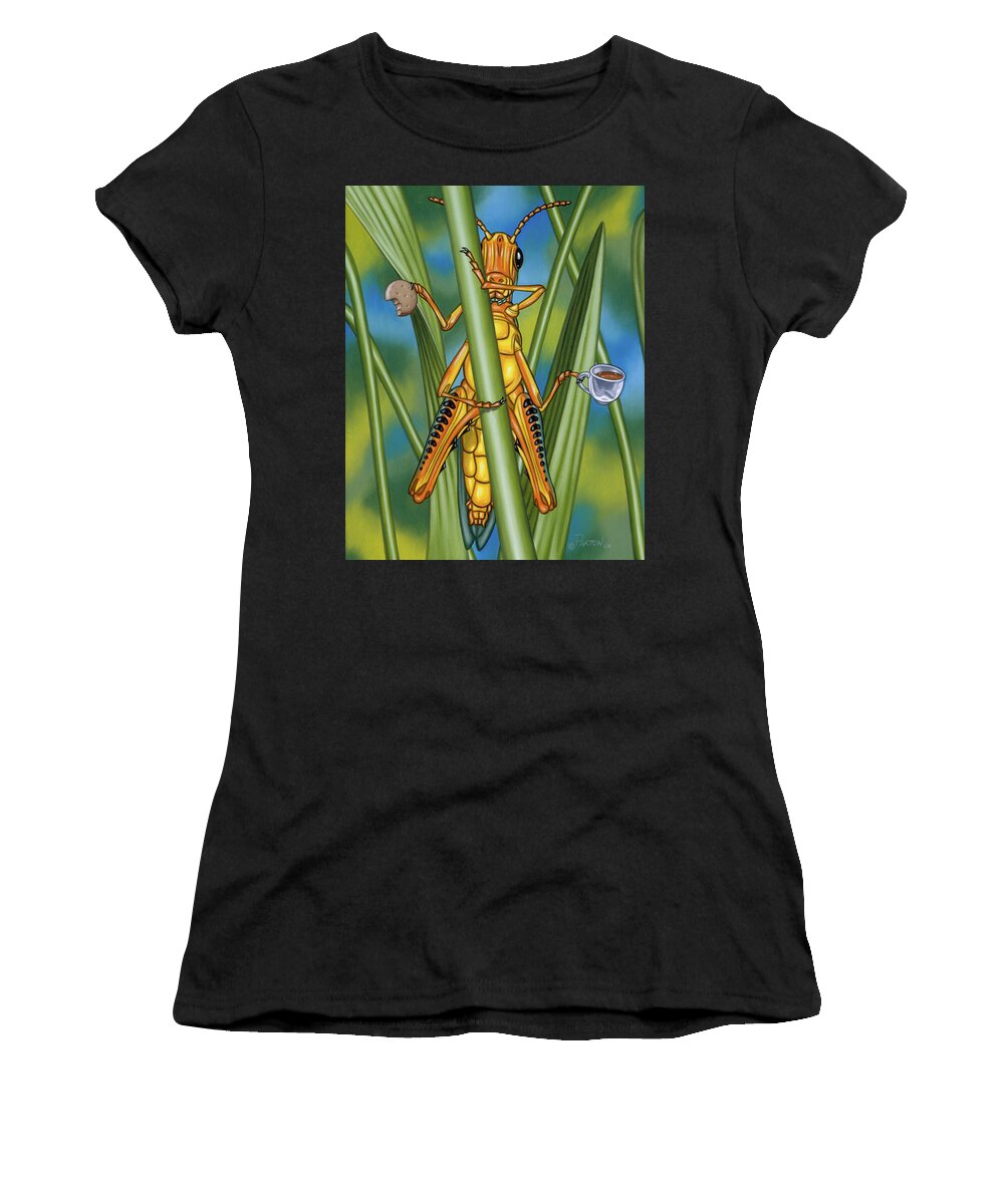 Grasshopper Women's T-Shirt featuring the painting Tea Time by Paxton Mobley