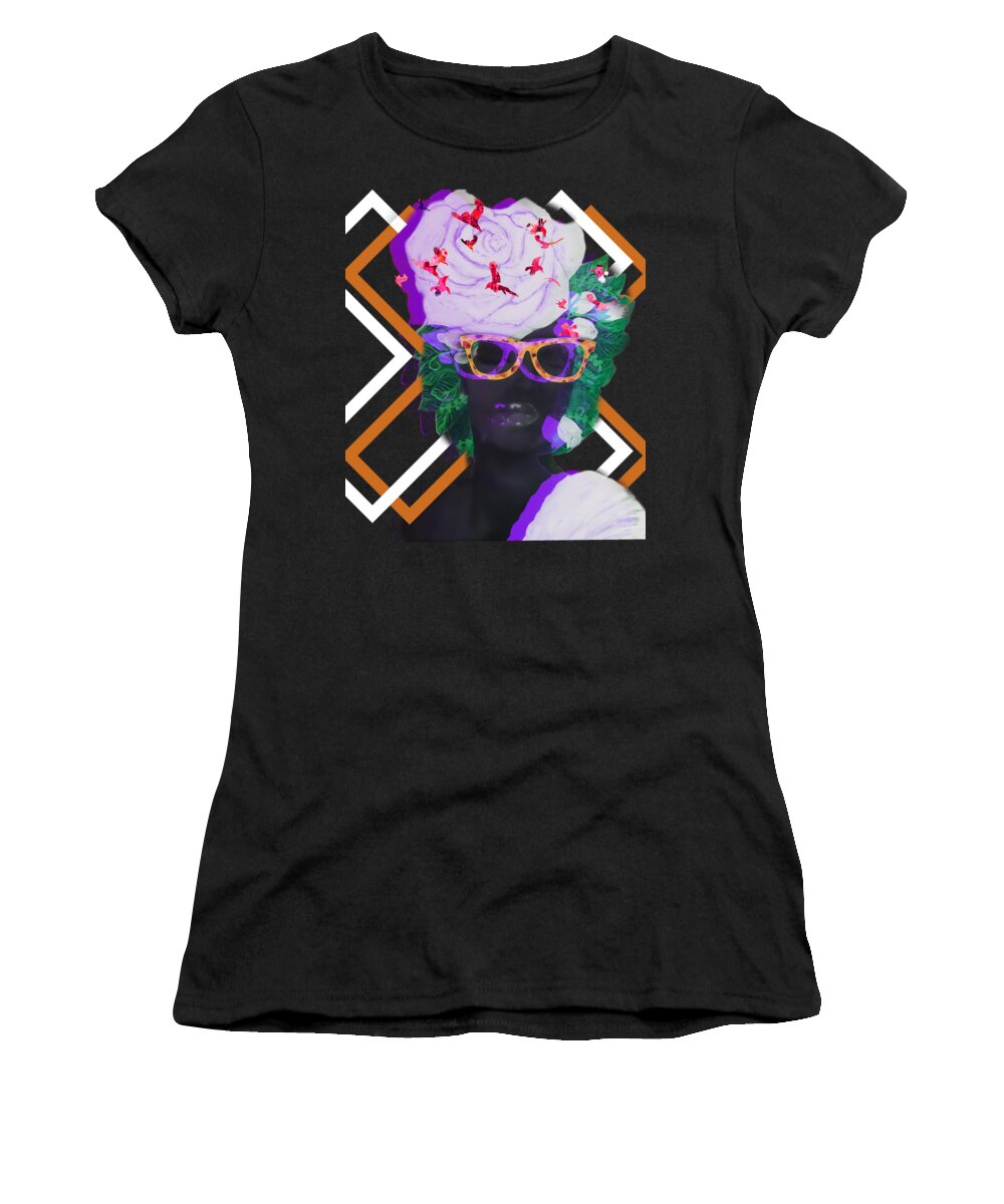  Women's T-Shirt featuring the mixed media Techno mieya by Quea Reshawn