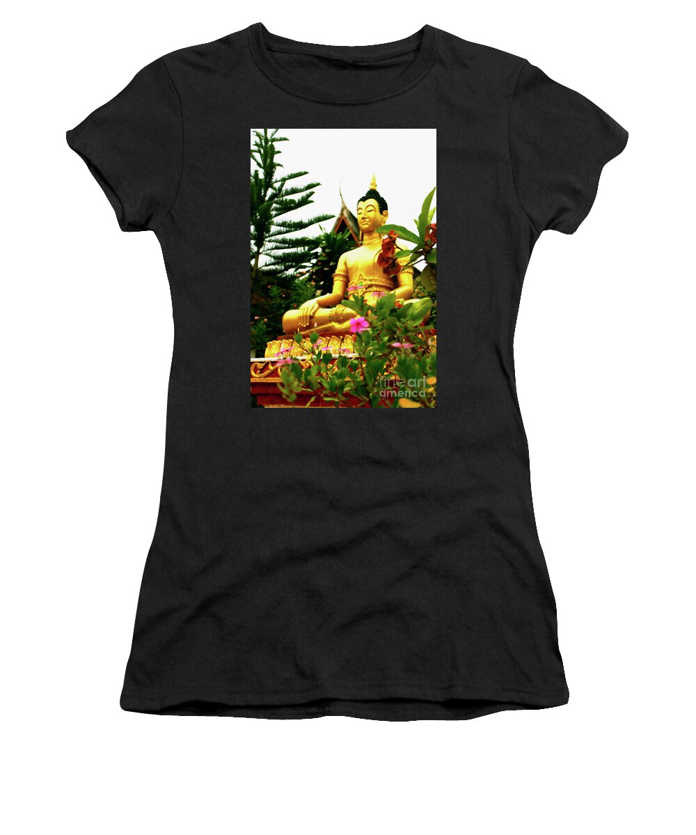 Laos Women's T-Shirt featuring the photograph Temple Courtyard, Laung Praboung, The Laos Collection by Jeffery Waz