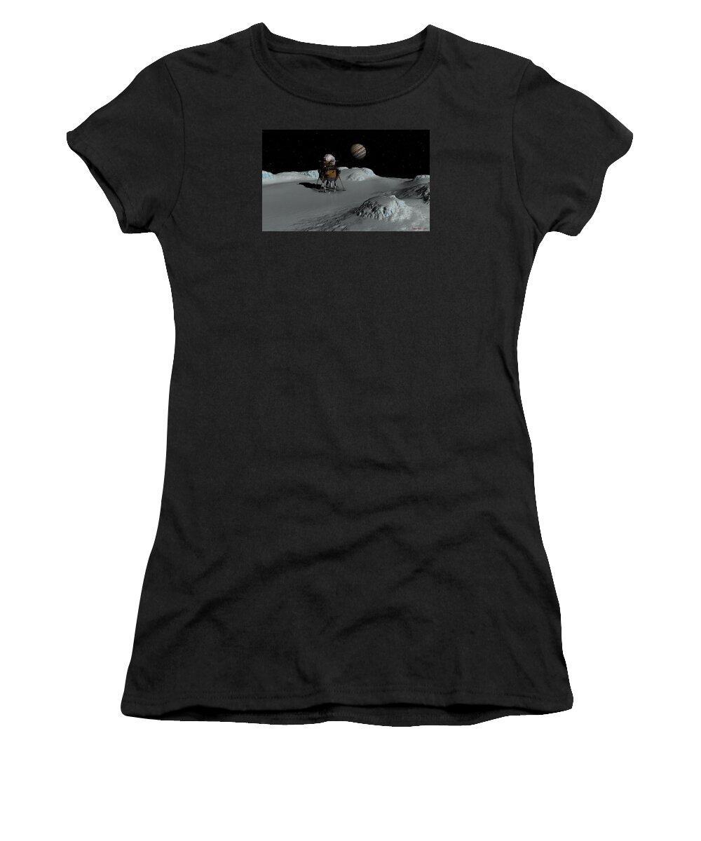 Spaceship Women's T-Shirt featuring the digital art Testing the waters by David Robinson