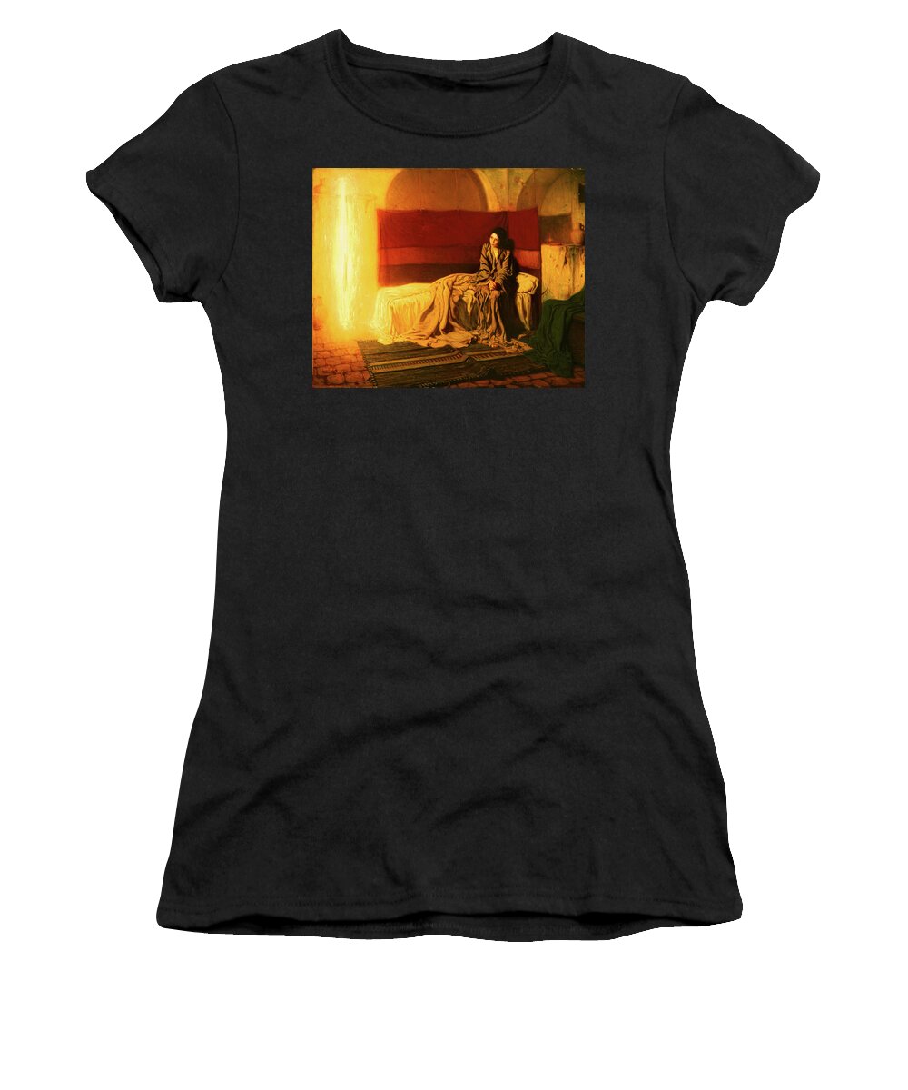 Henry Ossawa Tanner Women's T-Shirt featuring the painting The Annunciation by Henry Ossawa Tanner