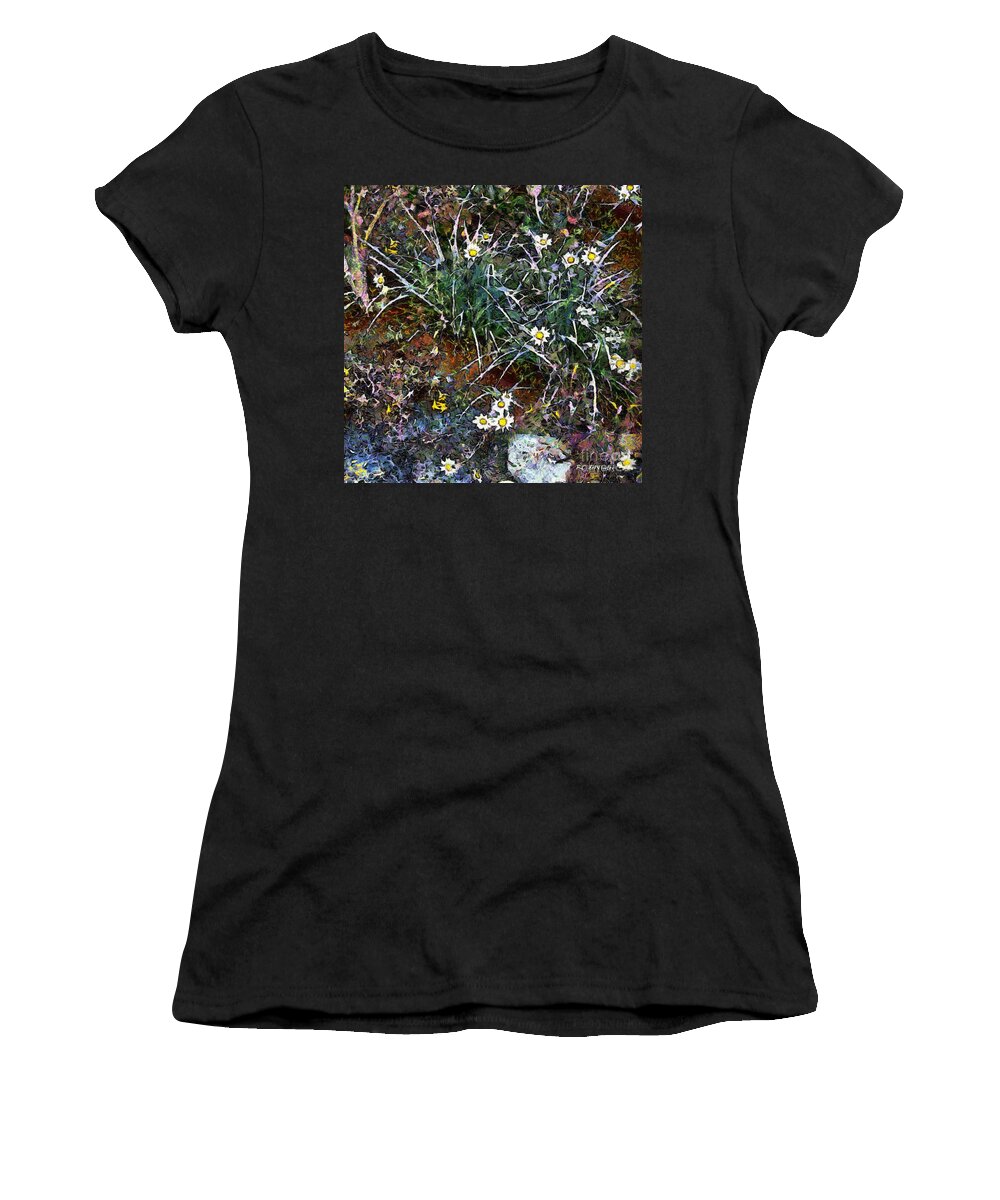 Garden Women's T-Shirt featuring the painting The Back Garden by RC DeWinter