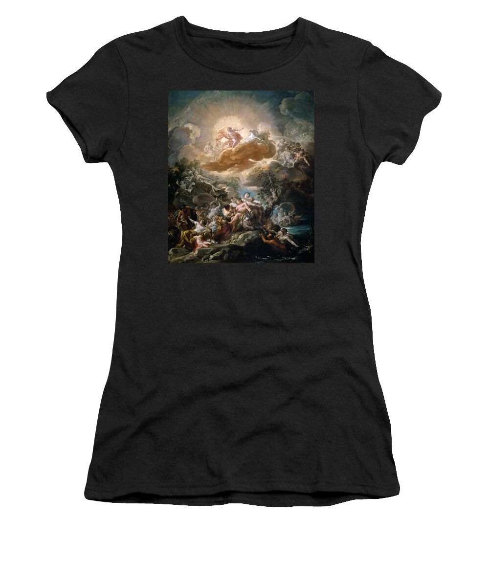 Corrado Giaquinto Women's T-Shirt featuring the painting The Birth of the Sun and the Triumph of Bacchus by Corrado Giaquinto