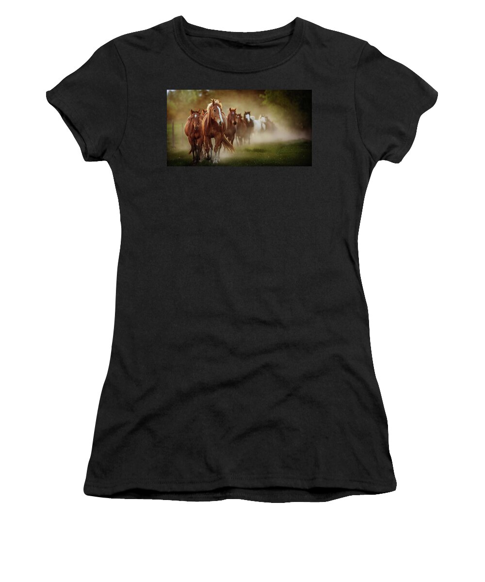 Horse Women's T-Shirt featuring the photograph The boys by Ryan Courson