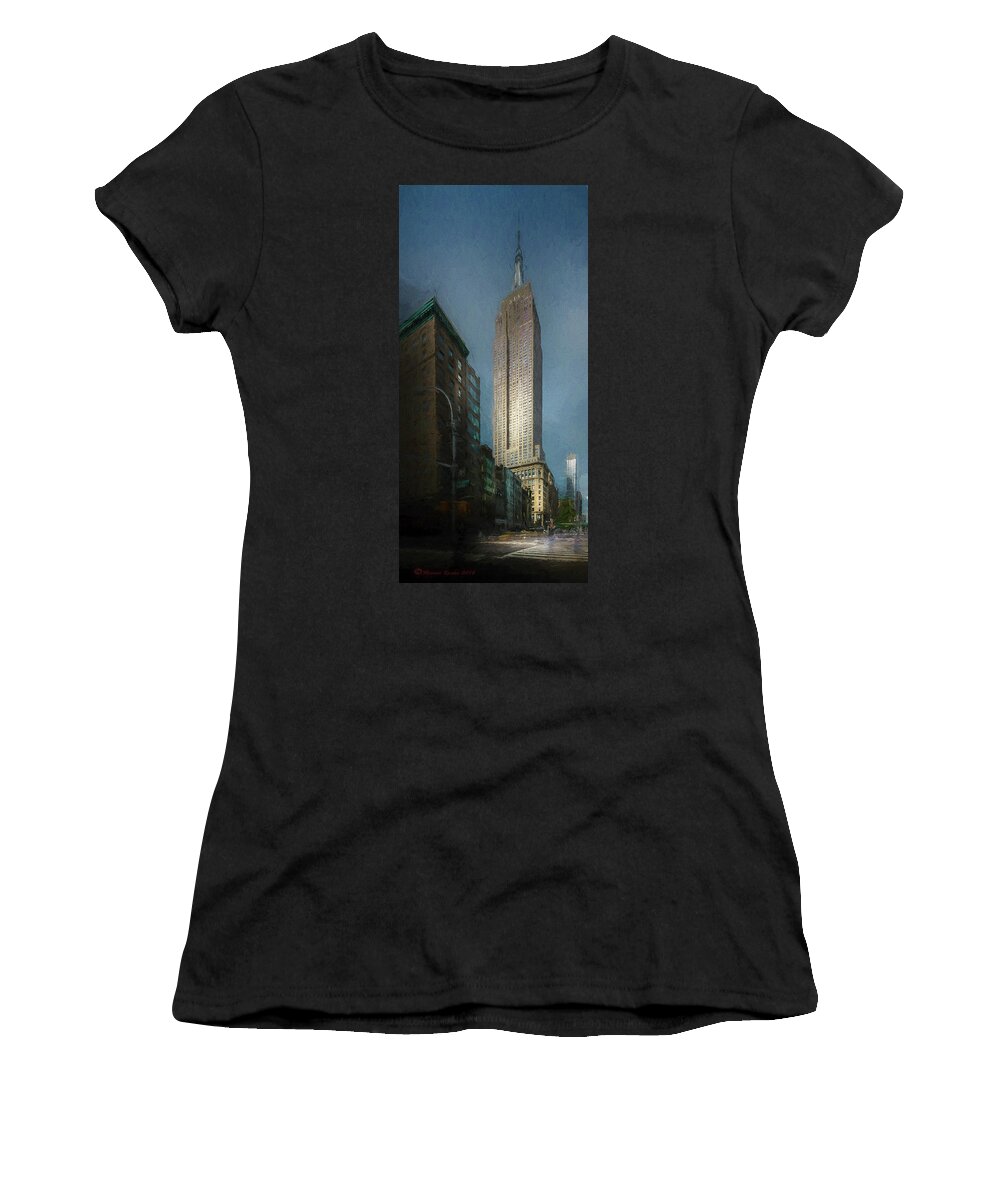 Manhattan Women's T-Shirt featuring the photograph The Empire State by Marvin Spates