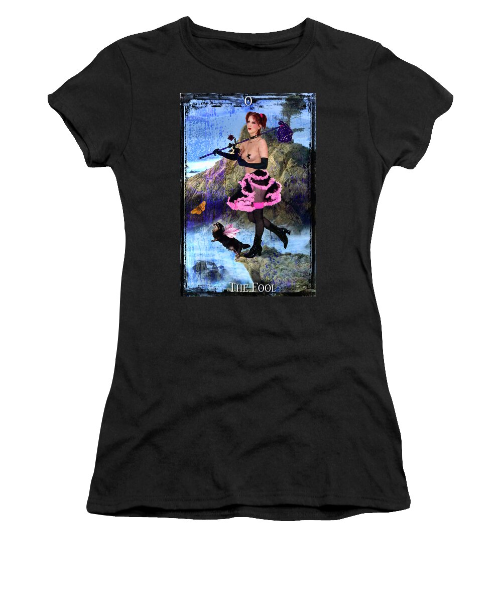 Tarot Women's T-Shirt featuring the digital art The Fool by Tammy Wetzel