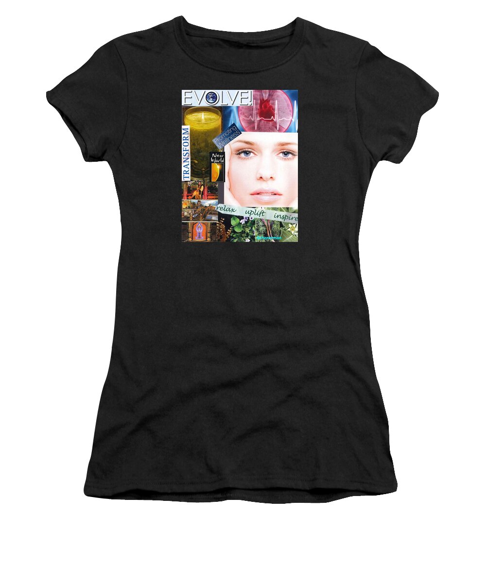 Collage Art Women's T-Shirt featuring the mixed media The heART of the Matter by Susan Schanerman