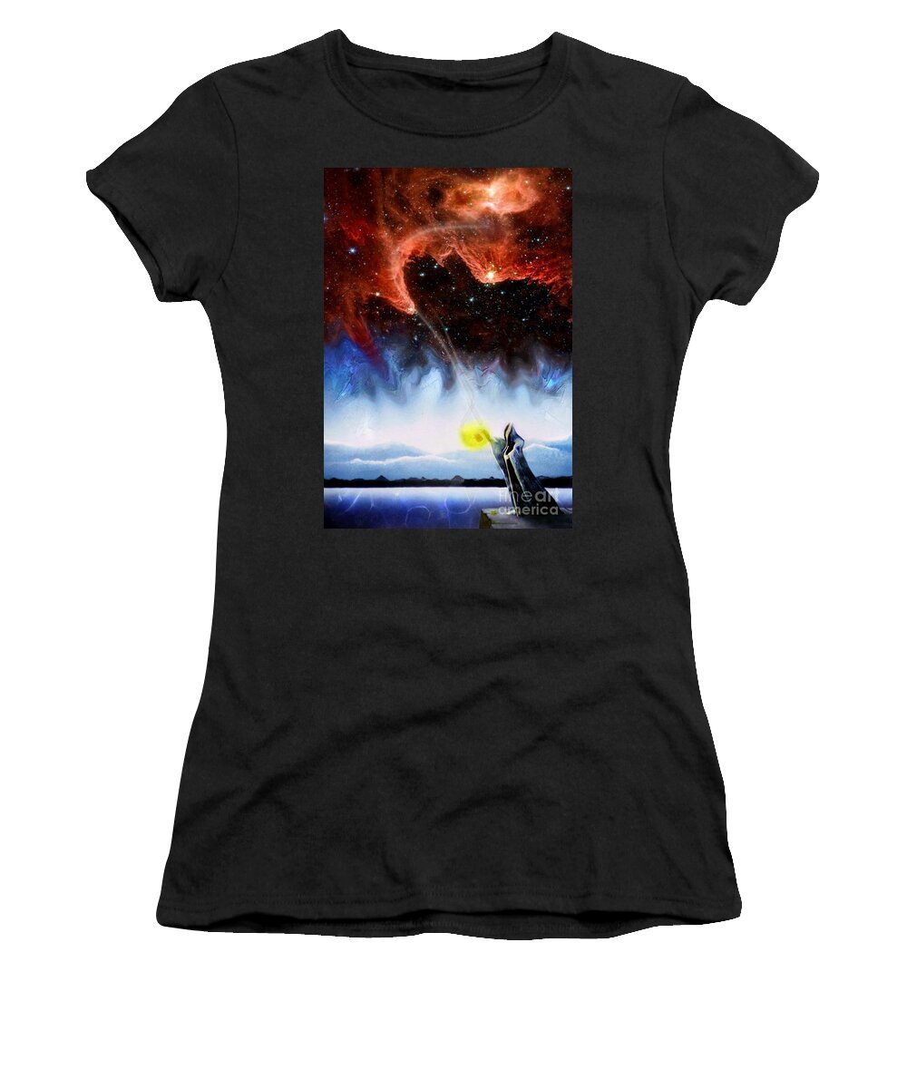 Fantasy Image Women's T-Shirt featuring the painting The Hermit's Path by David Neace