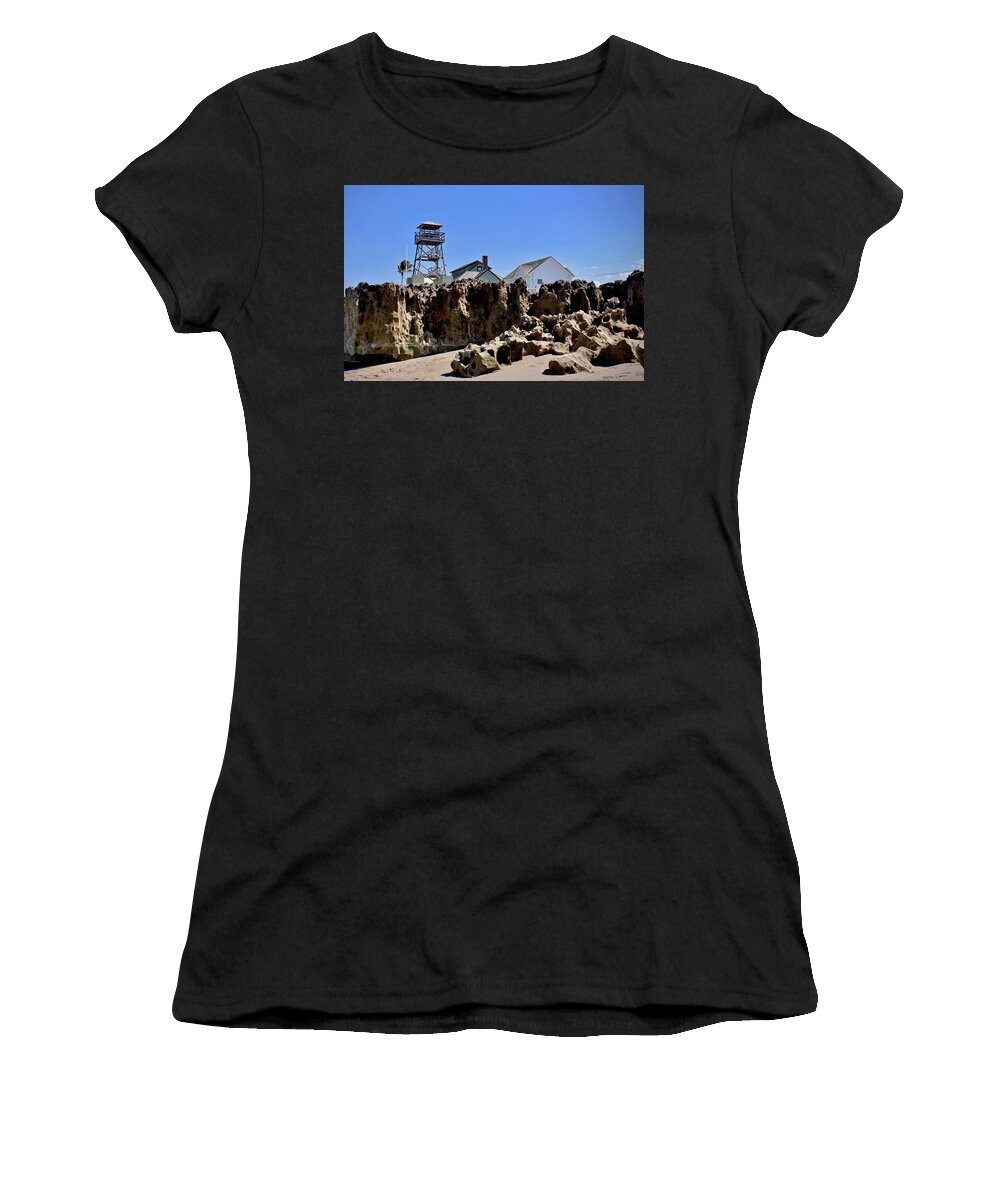 Beach Women's T-Shirt featuring the photograph The House of Refuge by Carol Bradley