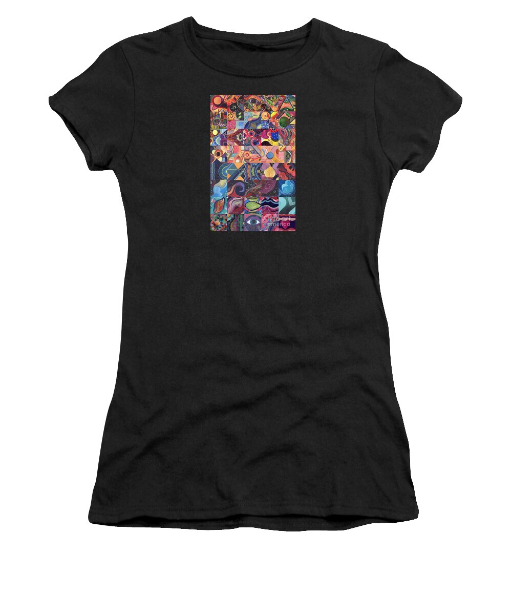 Abstract Women's T-Shirt featuring the painting The Joy of Design First 40 Variation 1 by Helena Tiainen