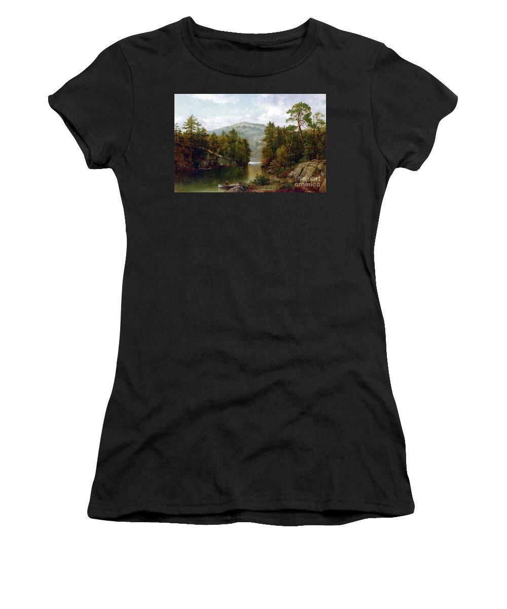 The Lake George Women's T-Shirt featuring the painting The Lake George by David Johnson