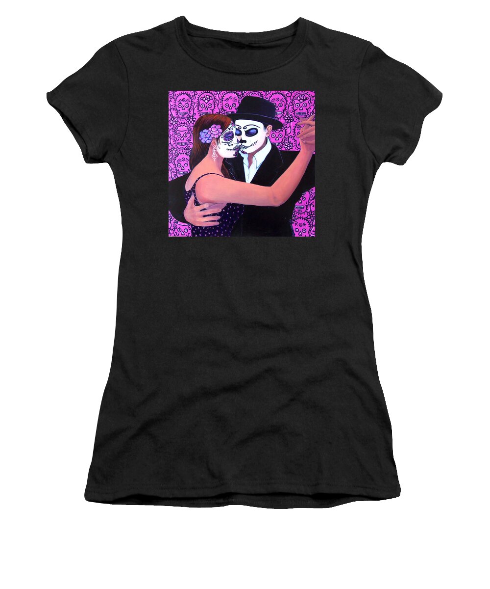 Day Of The Dead Women's T-Shirt featuring the painting The Last Tango by Susan Santiago