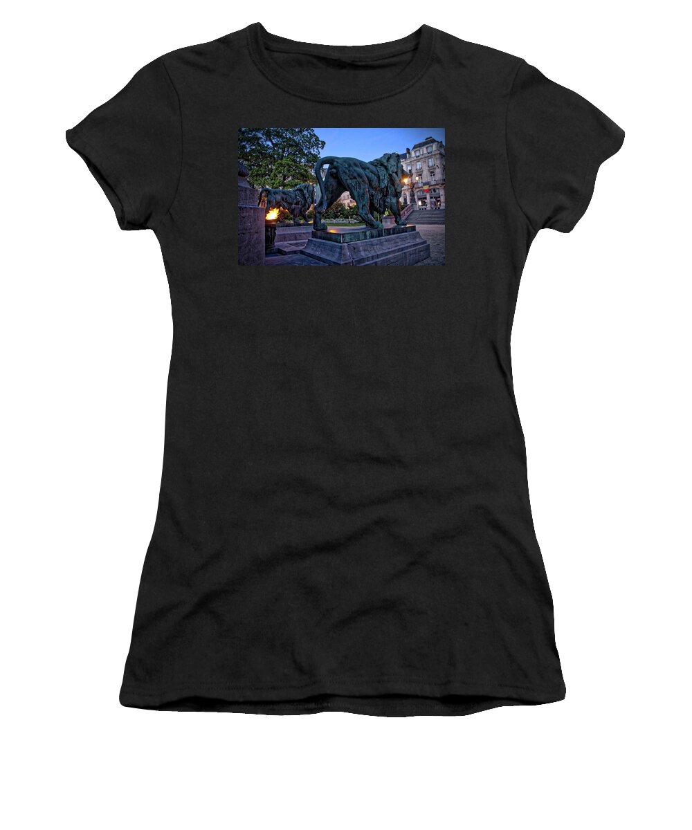 Monument Women's T-Shirt featuring the photograph The Lions by Ingrid Dendievel
