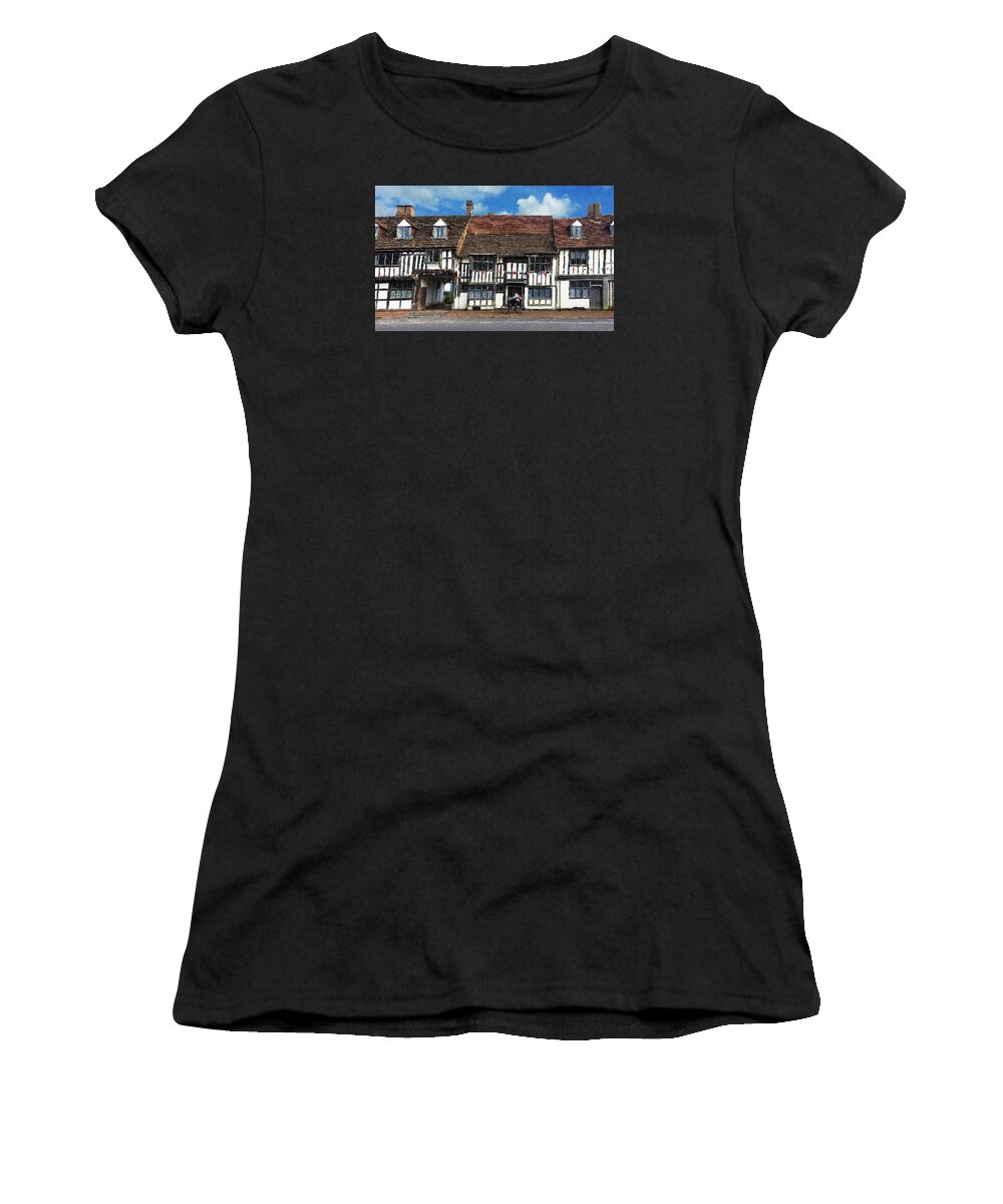East Grinstead Women's T-Shirt featuring the digital art The Paperboy by Julian Perry