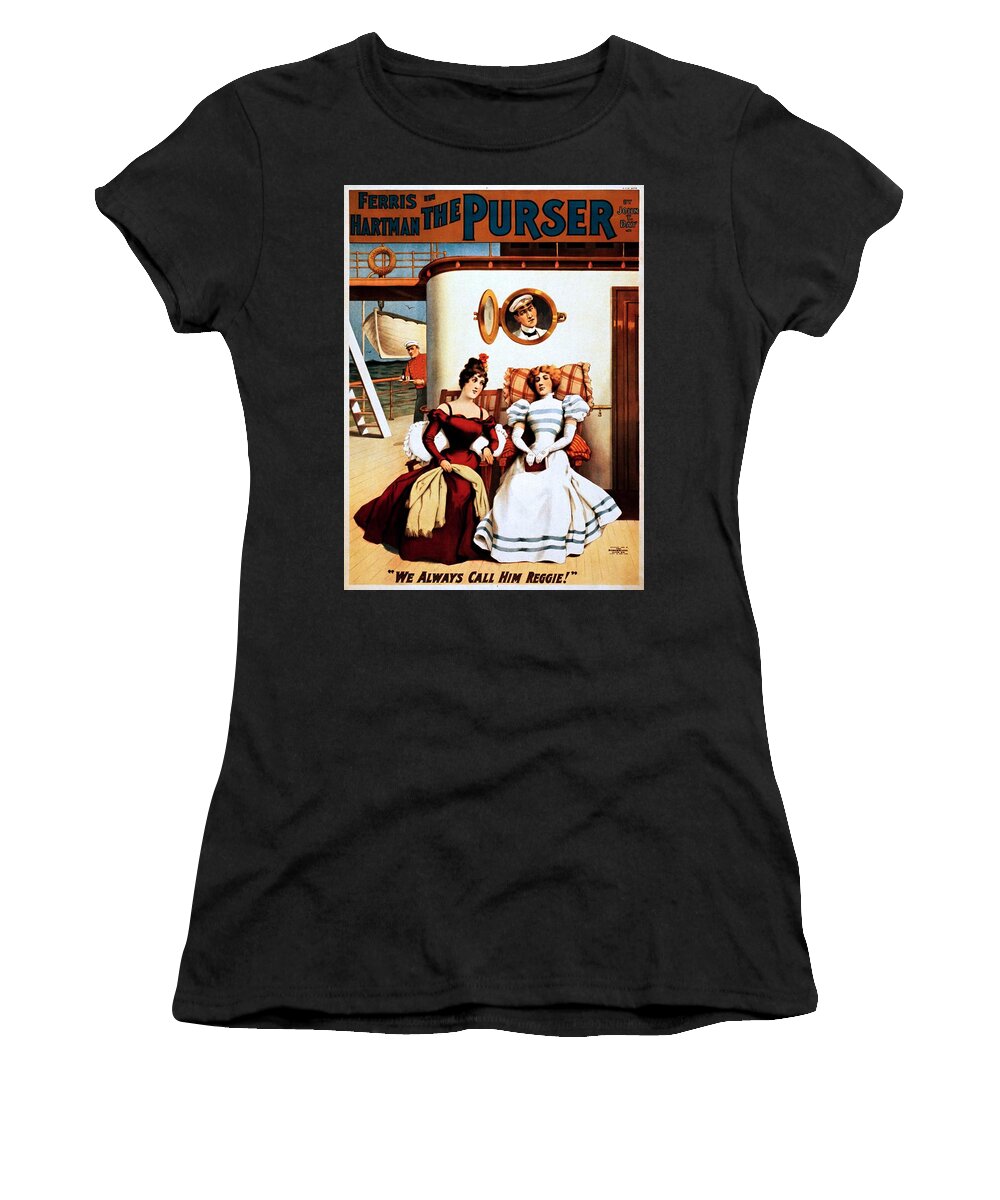 Theatrical Poster Women's T-Shirt featuring the painting The Purser, theatrical poster, 1898 by Vincent Monozlay