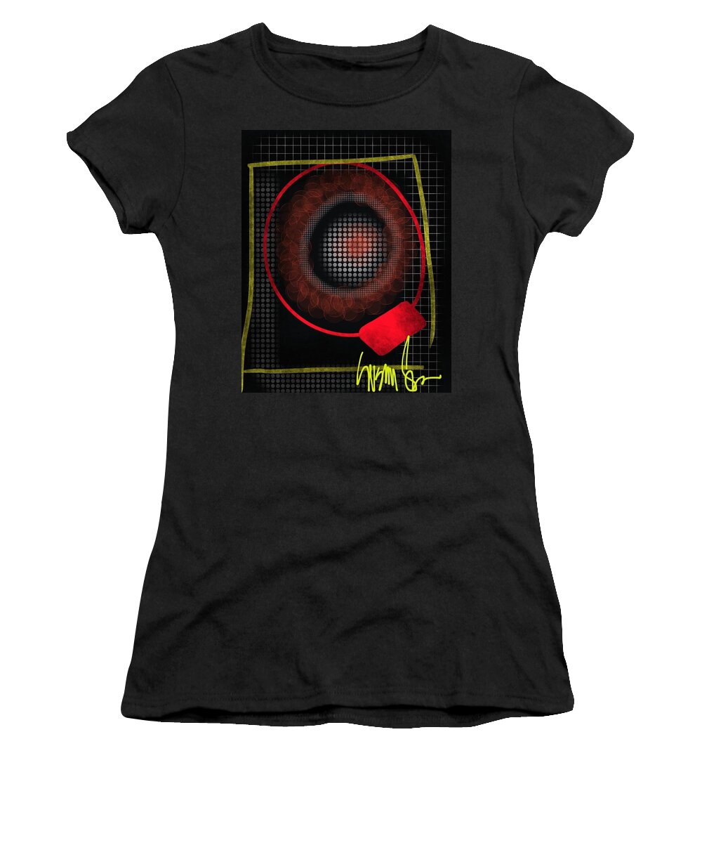 Abstract Women's T-Shirt featuring the digital art The Red Zone by Susan Fielder