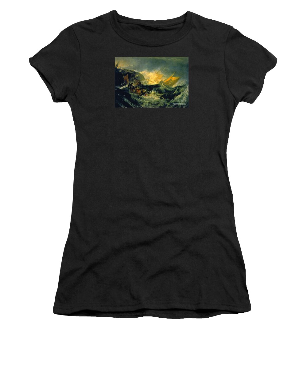 The Shipwreck Of The Minotaur Women's T-Shirt featuring the painting The shipwreck of the Minotaur by MotionAge Designs