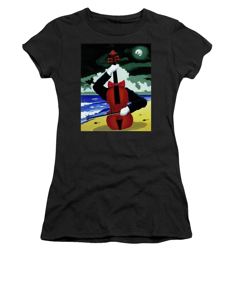  Women's T-Shirt featuring the painting The Silent Soloist by Paxton Mobley