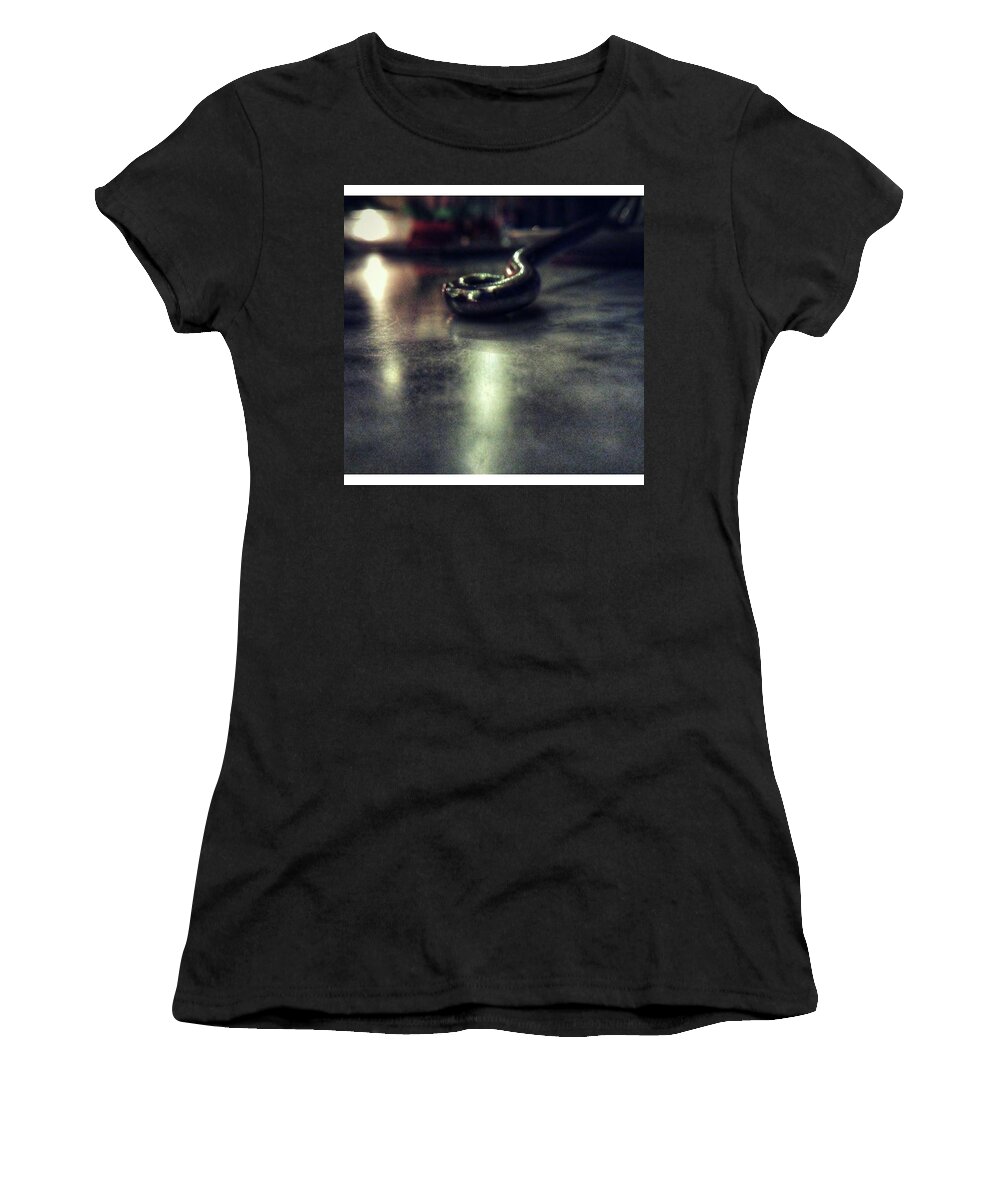 Restaurantstables Women's T-Shirt featuring the photograph the #simple Things Are Also The Most by Loly Lucious