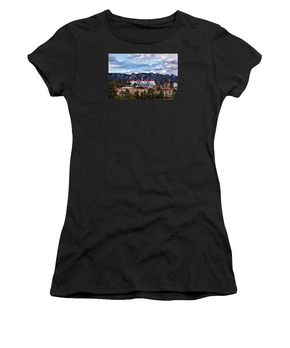 The Stanley Hotel Women's T-Shirt featuring the photograph The Stanley Hotel by Ronda Kimbrow