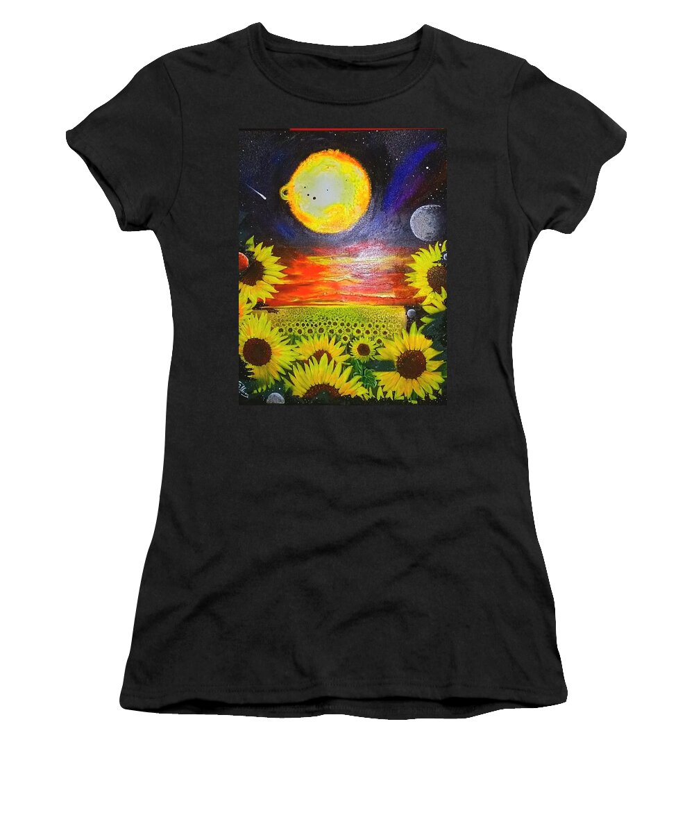 The Sun .antiman Women's T-Shirt featuring the painting The Sunshine by John Palliser