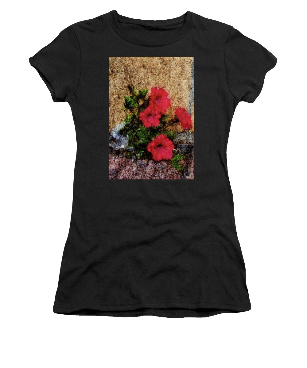 Petunia Women's T-Shirt featuring the digital art The Survivor by JGracey Stinson