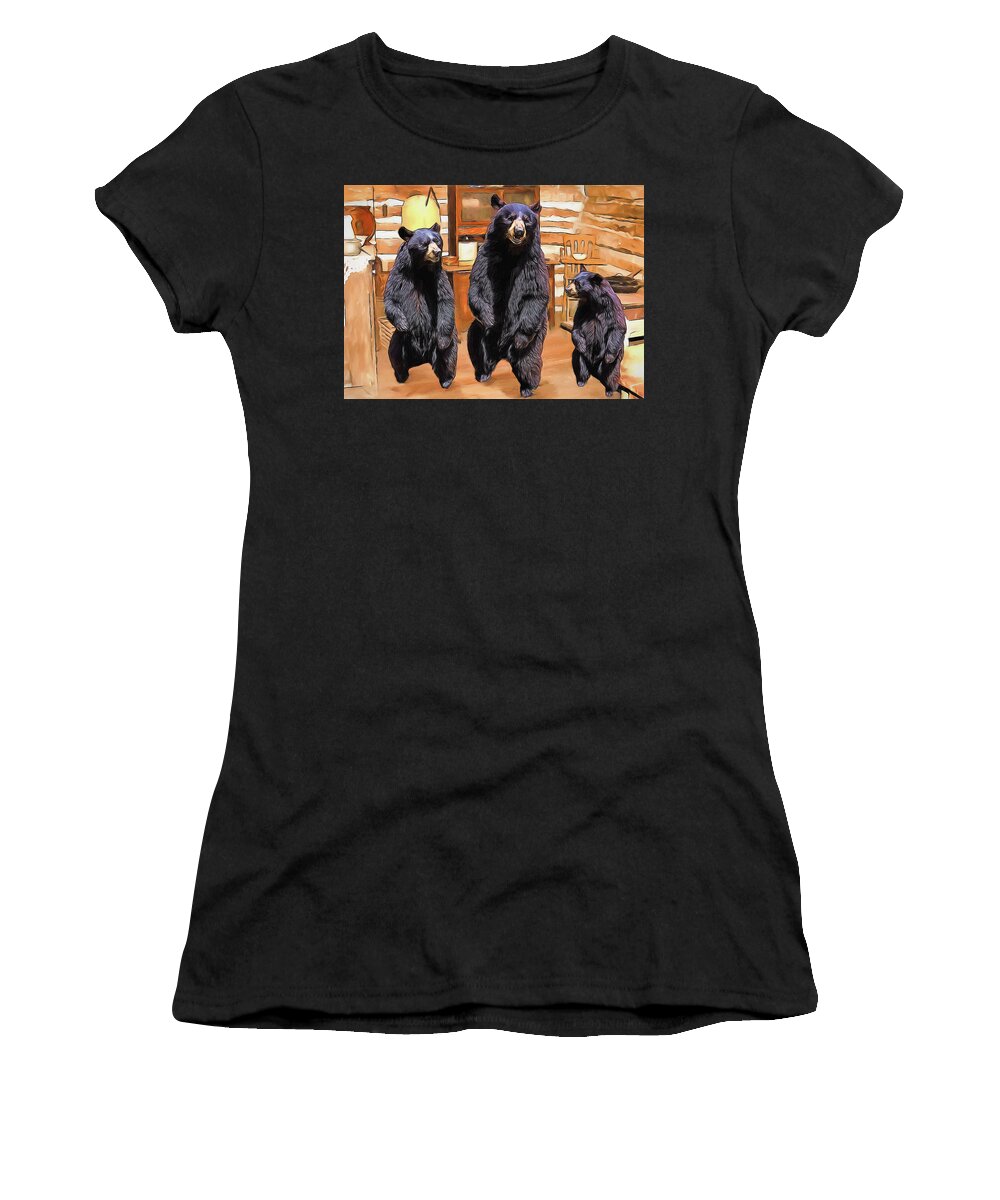 Children Women's T-Shirt featuring the digital art The Three Bears by John Haldane