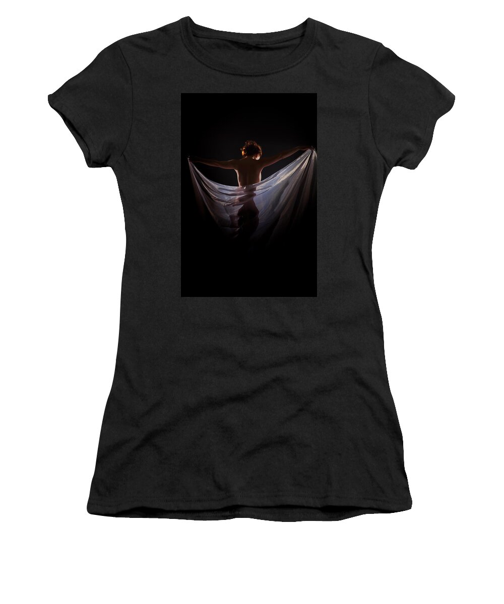 Nude Women's T-Shirt featuring the photograph Tight Hide by Vitaly Vachrushev