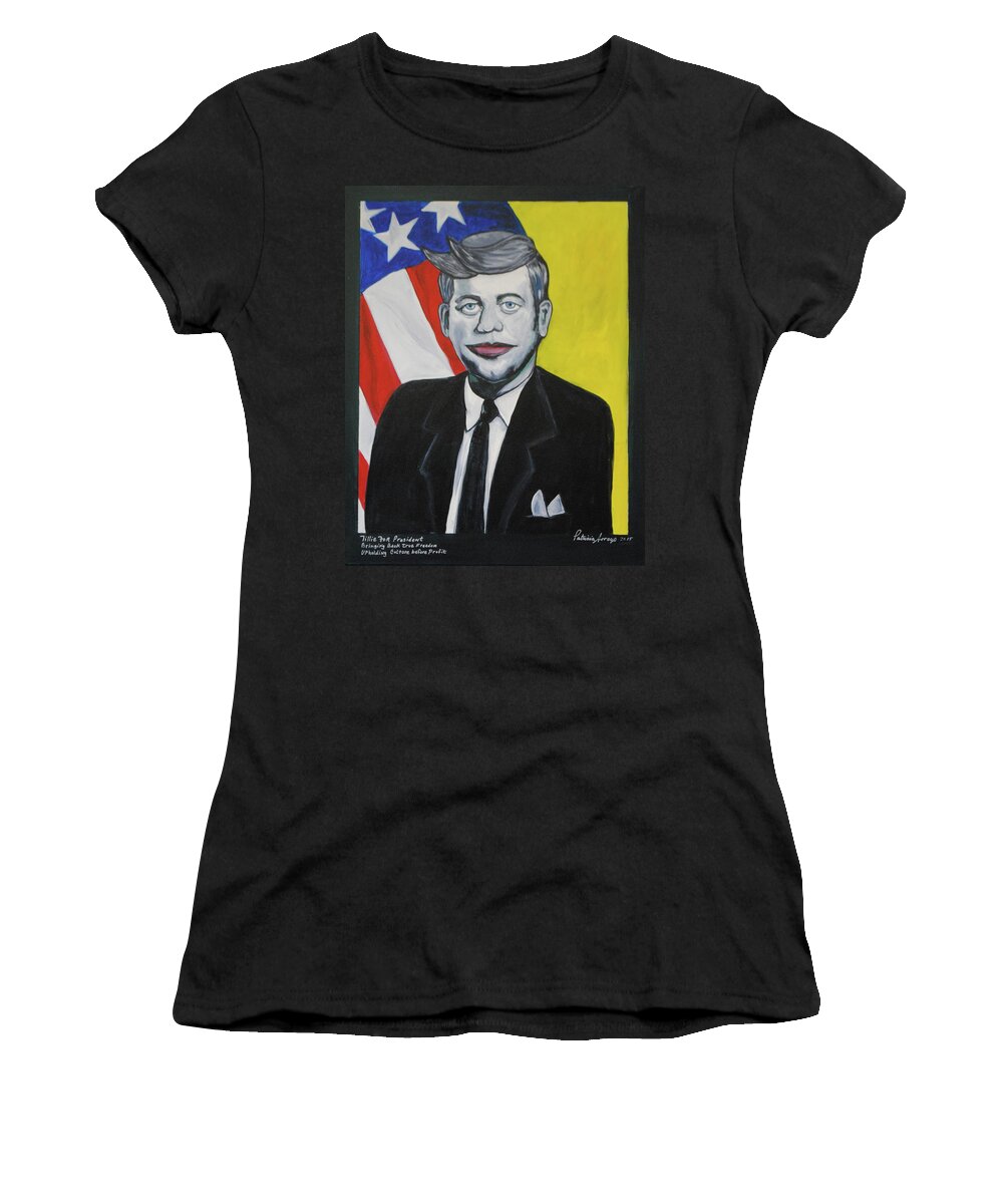 President Women's T-Shirt featuring the painting Tillie for President by Patricia Arroyo