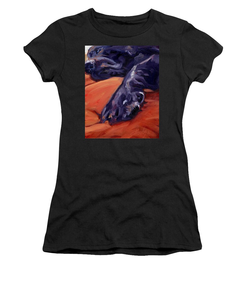 Sleeping Women's T-Shirt featuring the painting Tired Boy by Sheila Wedegis