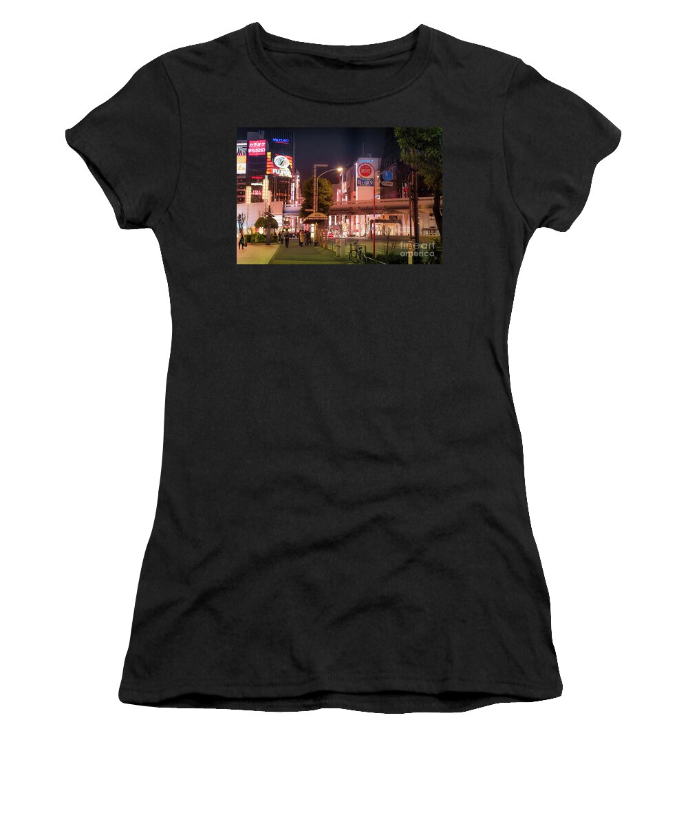 Pedestrians Women's T-Shirt featuring the photograph Tokyo Streets, Japan by Perry Rodriguez