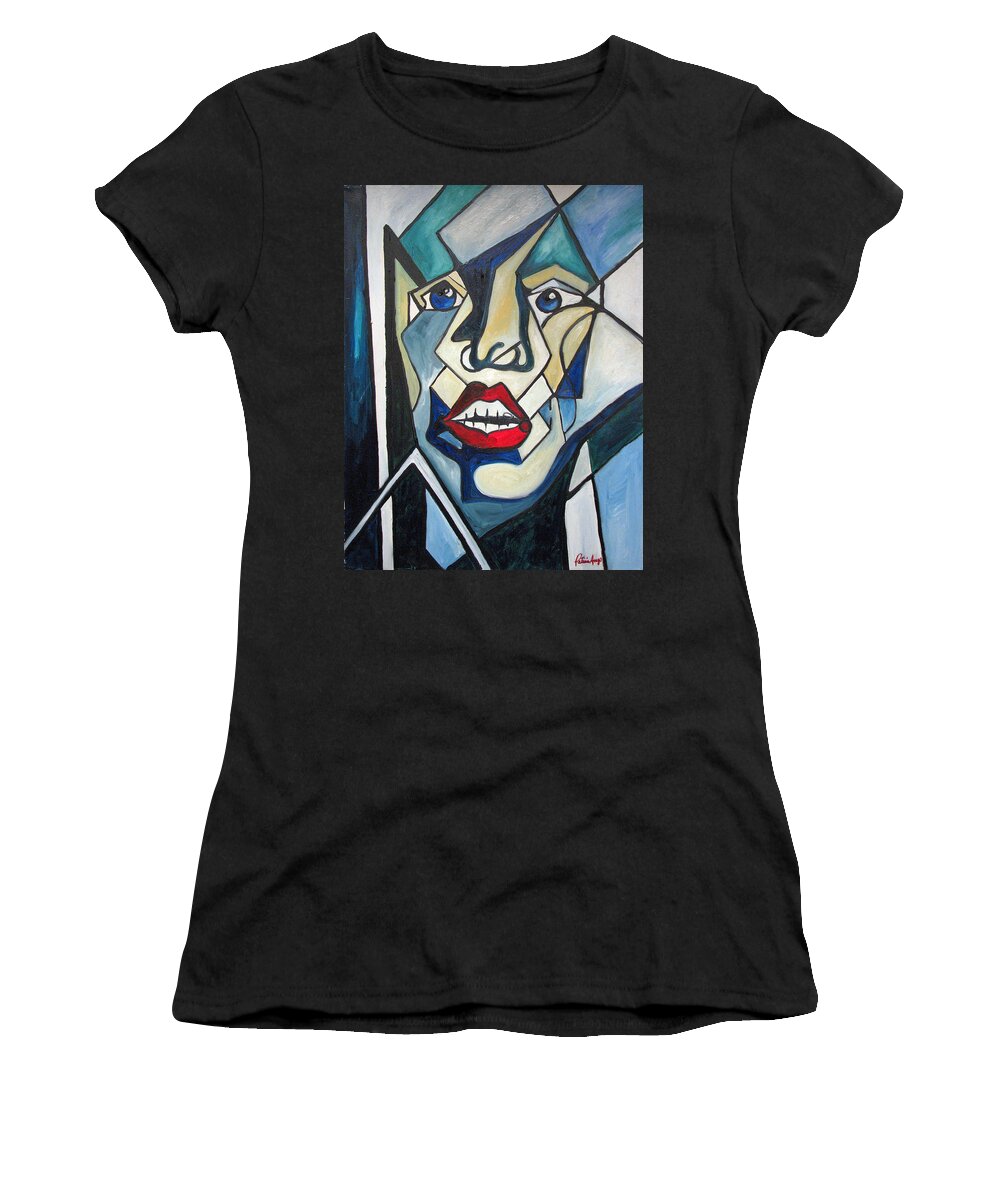 Abstract Women's T-Shirt featuring the painting Tortured by Patricia Arroyo