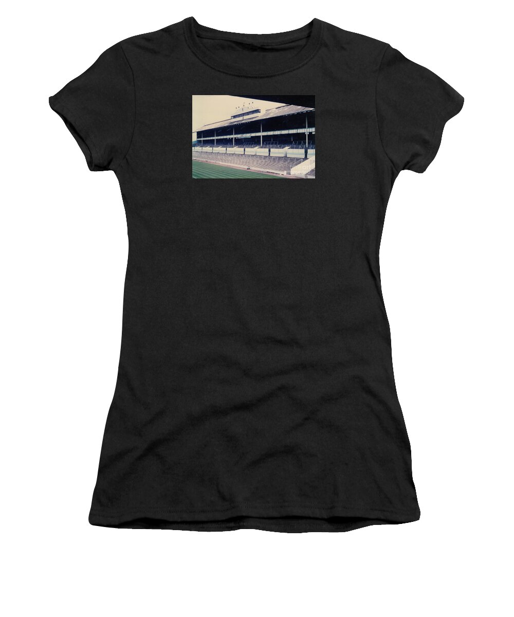  Women's T-Shirt featuring the photograph Tottenham - White Hart Lane - East Stand 1 - Leitch - 1970s by Legendary Football Grounds