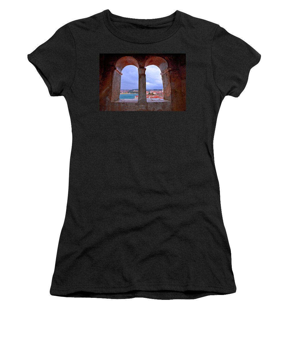 Istria Women's T-Shirt featuring the photograph Town of Porec view from church tower window by Brch Photography