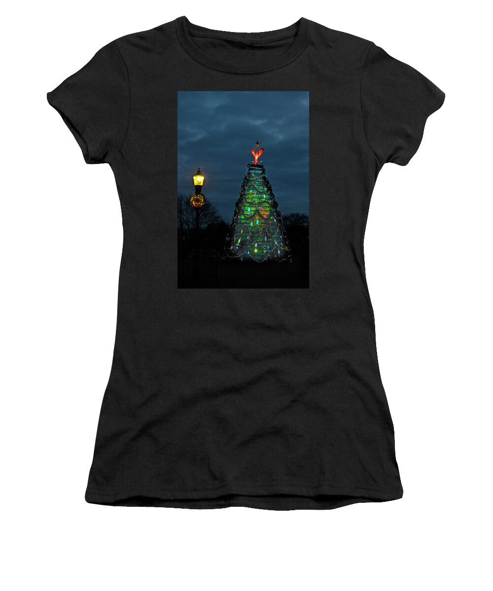 Lobster Trap Tree Women's T-Shirt featuring the photograph Trap Tree 2017 by Jeff Cooper