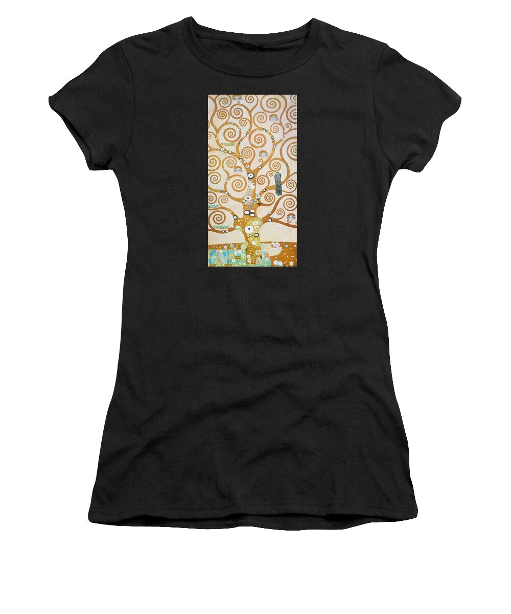 Gustav Klimt Women's T-Shirt featuring the painting Tree Of Life Detail by Gustav Klimt