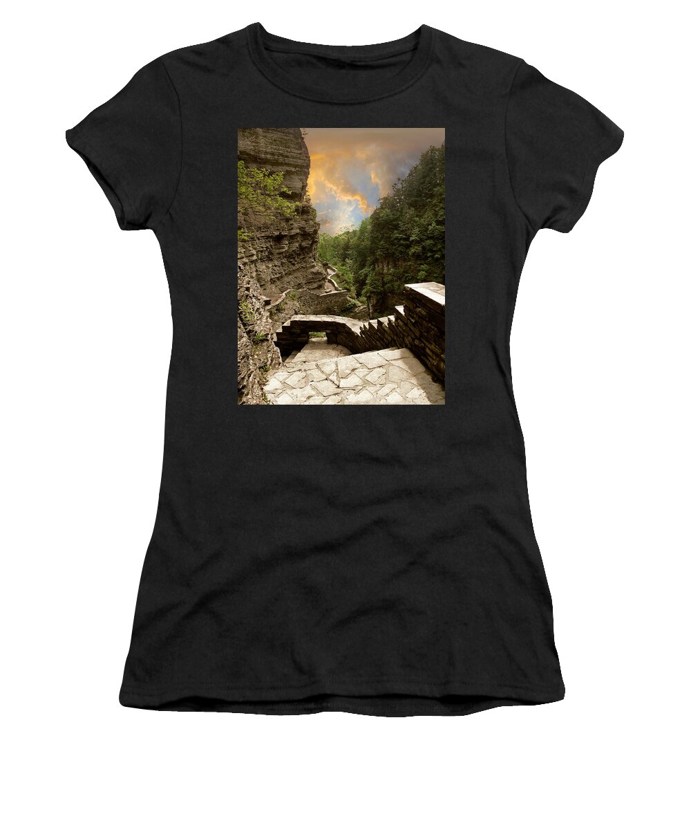 Nature Women's T-Shirt featuring the photograph Treman Park Gorge by Jessica Jenney