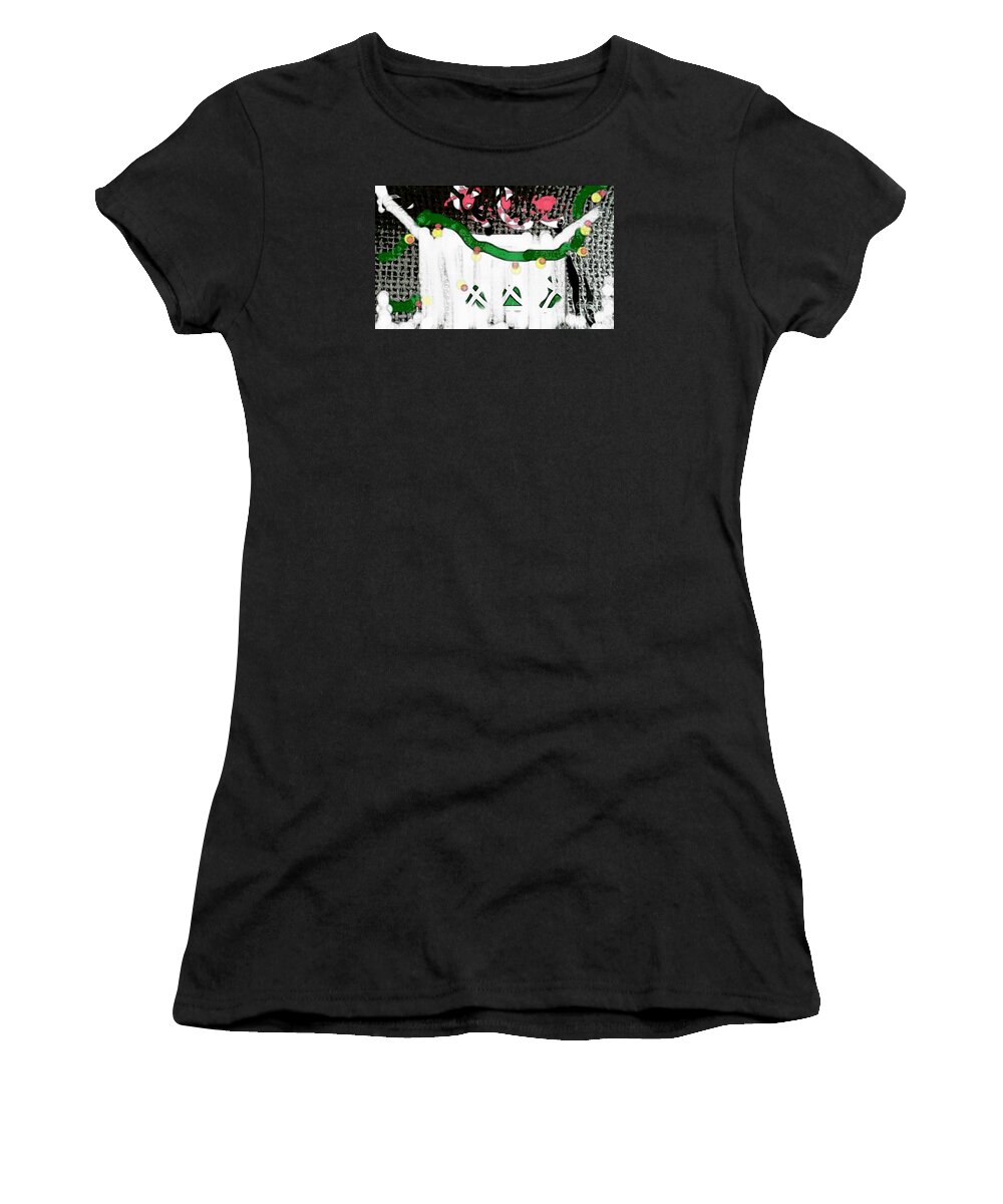 Abstract Women's T-Shirt featuring the painting Trespassing her garden6 by Subrata Bose