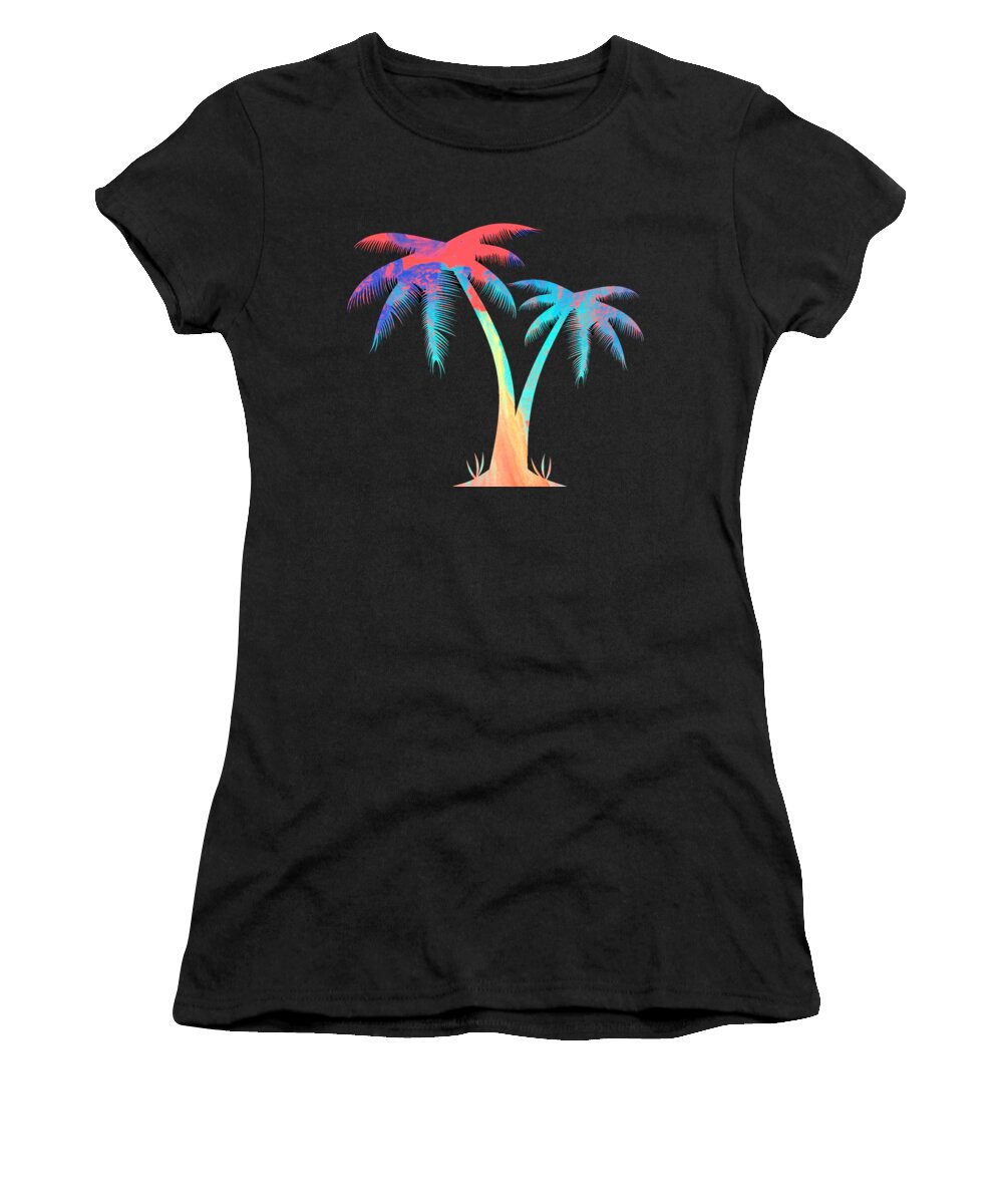 Palm Women's T-Shirt featuring the digital art Tropical Palm Trees by Rachel Hannah