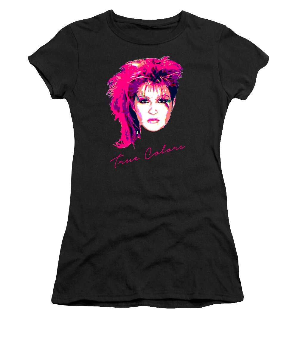 Cyndi Lauper Women's T-Shirt featuring the digital art True Colors Pop Art by Filip Schpindel