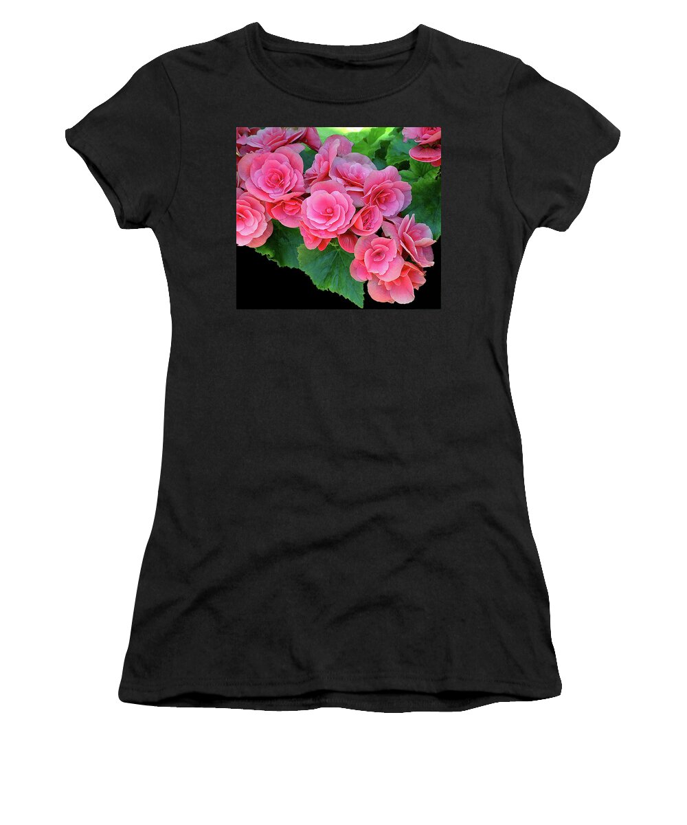 Tuberous Begonias Women's T-Shirt featuring the photograph Tuberous Begonias by Janis Senungetuk